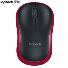 罗技（Logitech）M185 鼠标 无线鼠标 办公鼠标 对称鼠标 黑色红边 带无线2.4G接收器